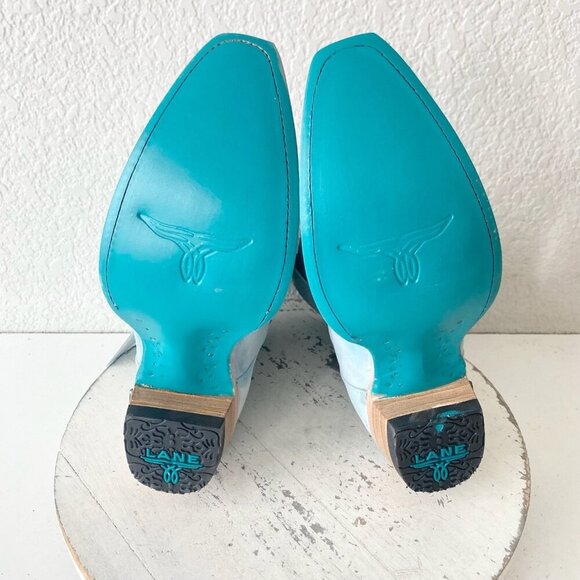 Lane EMMA JANE Womens Cowboy Bootie 6.5 Western Blue Cowgirl Short Ankle Boots - Picture 8 of 11